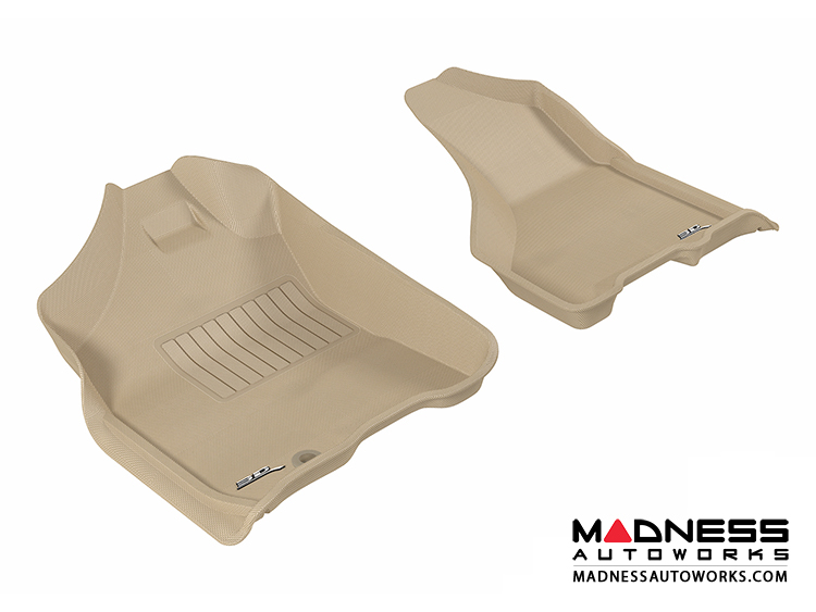 Dodge RAM 1500 Crew Cab Floor Mats (Set of 2) - Front - Tan by 3D MAXpider